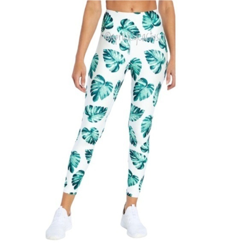 NWT WILDFOX Banana Palm Leaves Ankle Leggings New